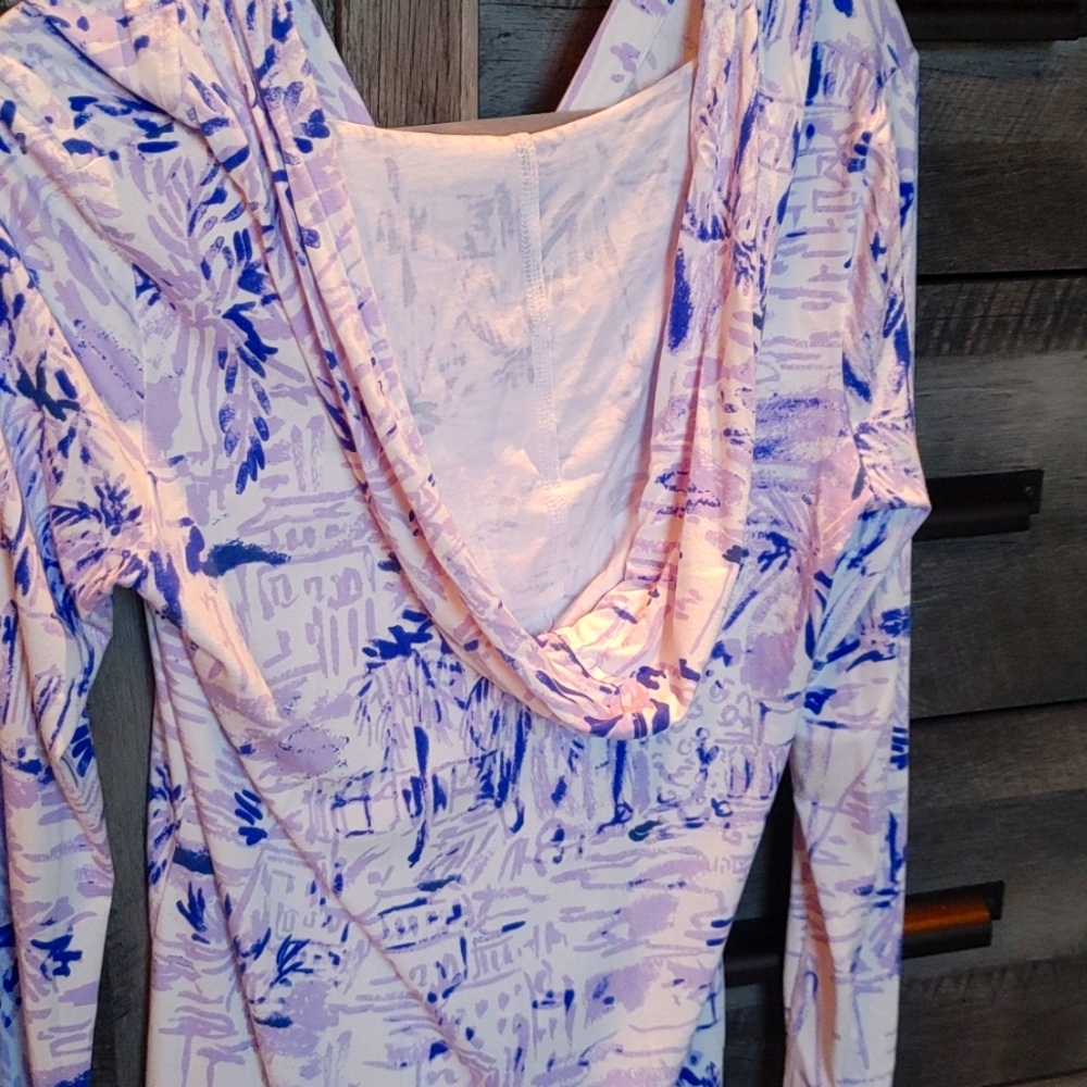 Lilly Pulitzer UPF 50 Rylie Cover Up Dress Lilac Verbena Rock The Dock size M - Picture 2 of 4